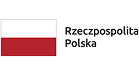 Obraz przedstawia flagę narodową Polski, która składa się z dwóch poziomych pasów: białego na górze i czerwonego na dole. Po prawej stronie flagi znajduje się napis Rzeczpospolita Polska w kolorze czarnym.